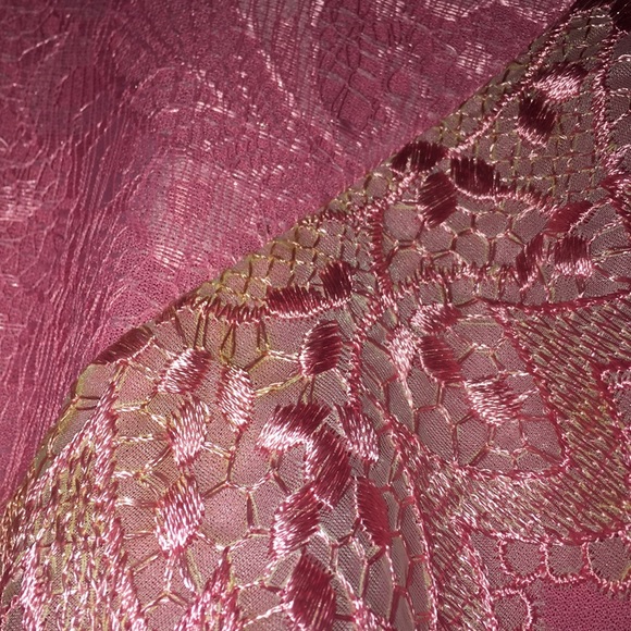 Worn Once Pink Chiffon Midi Dress with 3/4 Sleeve - Picture 2 of 4